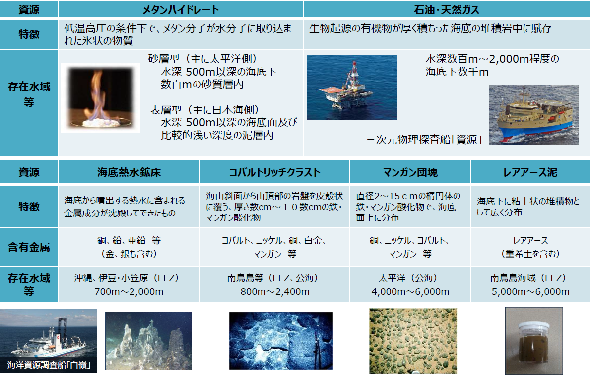 日本近海の海洋資源