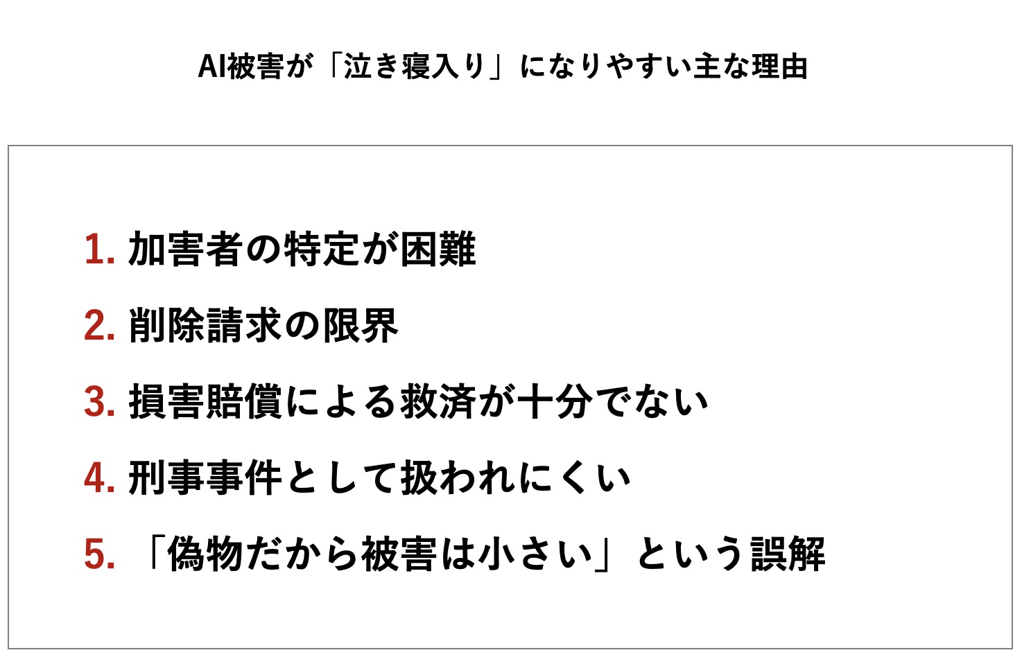 AI被害が「泣き寝入り」になりやすい主な理由